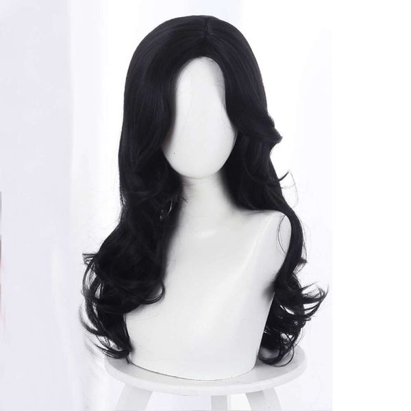 La bruja de Halloween Yennefer de Vengerberg Long Women Juego de cabello negro Cosplay Wavy Wig