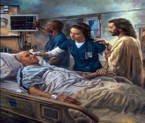 DE HEALER Jezus Verpleegster Medisch Ziekenhuis Home Decor Handgeschilderd HD Print Olieverfschilderij Wall Art Canvas 2002278477109