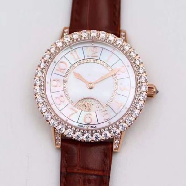 La más alta calidad Dating Ladies Diamond Watch Jewelry Recorte mecánico automático Exhibición perfecta automática de elegantes joyas finas para damas con espejo de zafiro