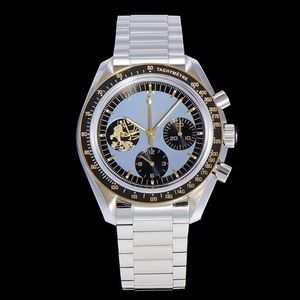 De hoogste kwaliteit herenhorloge handmatig wond timingbeweging Apollo 11 Supermaster debuut Sapphire Mirror Exquisite prachtige luxe ontwerper dure horloge