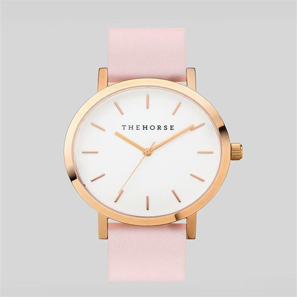 Le cheval montres célèbres femmes de luxe hommes montres 40mm unisexe dames hommes montre en or rose en cuir femme mode robe montre-bracelet309o