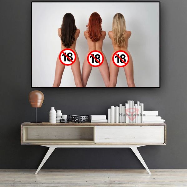 El cartel de arte del cuerpo humano modelo sexy chicas eróticas culo coño para mujeres desnudas impresiones de lona decoración del hogar pintura de pared de dormitorio