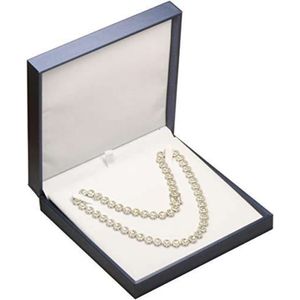 Les bijoux PAK 8 pièces en gros en vrac couleur bleu grande chaîne cadeau tactile put cuir en cuir collier de rangement