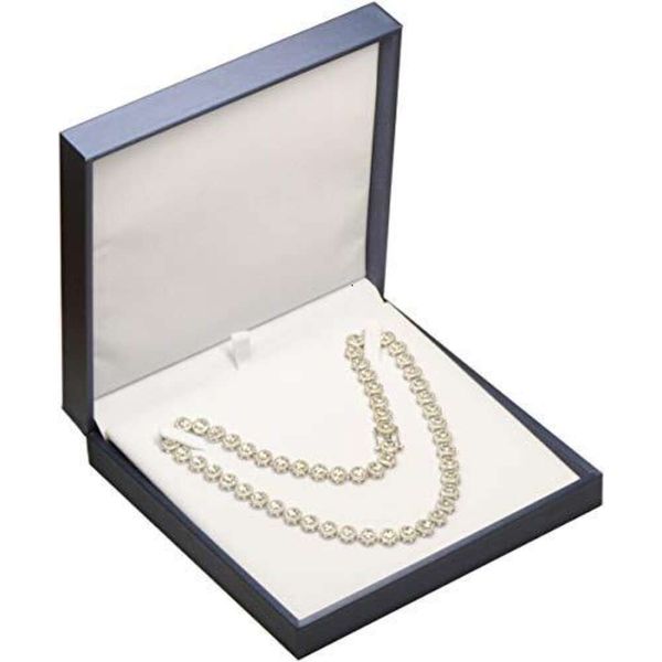 Les bijoux PAK 8 pièces en gros en vrac couleur bleu grande chaîne cadeau tactile put cuir en cuir collier de rangement