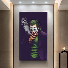 The Joker Smoking Affiche Classic Movie Affiches Comics Wall Art Toile imprimés Joaquin Portrait Painting Wall Pictures pour le salon DÉCOR HOME