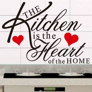 De keuken is het hart van het huis Quote muursticker Zooyoo8191 Decoratieve adesivo de parede verwijderbare vinyl muursticker 210420