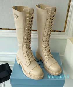 The Knee Chaussure en cuir Combat White Cowboy Chelsea boot ada Femme Genou