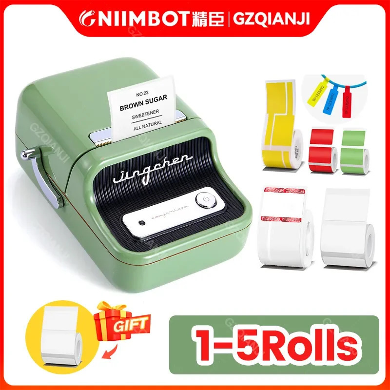 The Lable Paper Niimbot B21 Portable Multifunctional Label Printer Wireless Bluetooth Label Maker With Self-adhesive Label for Business Barcode 231205