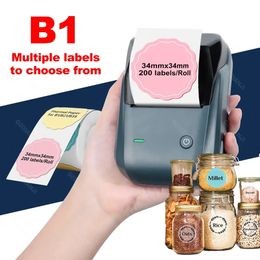 Het etiketpapier Origineel NiiMbot B1 Labelprinter Kleur Ronde sticker Handheld Draagbare Bluetooth Zelfklevende etikettering Zakelijke machine Klein 231205