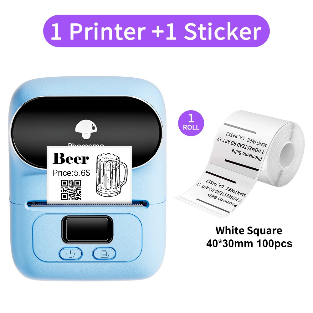 The Lable Paper Phomemo M110 Thermal Wireless Label Printer Sticker Mini Printer Barcode Bluetooth Label Maker Price Tag Printers Free APP 231205