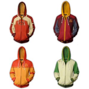 De laatste Airbender Aang Cosplay Daily kostuum Zipper Hooded 3D -bedrukte jas Hoodie Sportswear Casual sweatshirts top