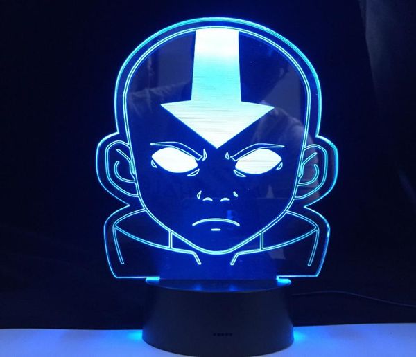 La dernière salle du maître de l'air 3D LED veilleuse colorée avec capteur tactile à distance pour la décoration cadeau mignon pour enfants cadeau Drop Bes7653275