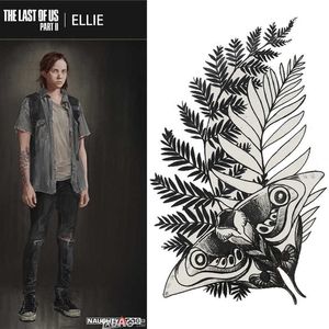 The Last Of Us: Part II Cosplay Ellie Fake Tattoo Portachiavi impermeabili Adesivi per trasferimento Adesivo temporaneo Unisex Sexy Beauty G1019