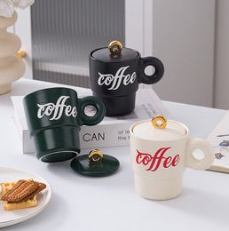De nieuwste 13oz eenvoudige en deksel keramische koffiemok, veel stijlen kiezen, ondersteunen aanpassing van elk logo