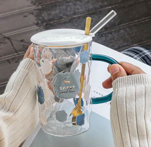 De nieuwste 18.6 oz Happy Glass Coffee Mug Cup, veel stijlkeuzes, ondersteuning van aanpassing van elk logo