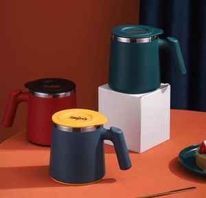 La dernière tasse à café en acier inoxydable de 14,2 oz avec poignée, tasse, flacon à lait, une variété de couleurs et de styles au choix, prise en charge des logos personnalisés