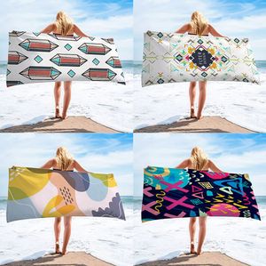 Das neueste bedruckte Strandtuch im Format 140 x 70 cm, viele Arten von Sonnenschutzmitteln aus ultrafeiner Faser und schnell trocknend, Quasten fühlen sich weich an und unterstützen individuelles Logo