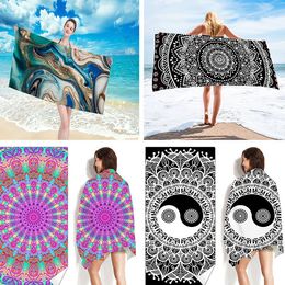 De nieuwste 140x70 cm bedrukte strandhanddoek, zeestijl met een ultra-finale vezel zonnebrandcrème en sneldrogende, kwastjes voelen zacht aan, ondersteuning aangepast logo