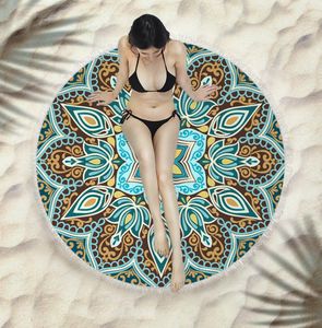 La última toalla de playa con estampado redondo de 150 cm, Mysterious Pattern Style elige material de algodón con borlas y sensación suave, admite el logotipo personalizado