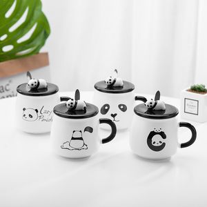 De nieuwste 15.2oz hand -geschilderde Panda Coffee Mark Cup met een deksel, veel stijlkeuzes, ondersteuning van aanpassing van elk logo