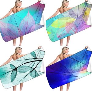 De nieuwste 160x80cm bedrukte strandhanddoek, bladstijl, ultrafijne vezel, zonbestendig en sneldrogend, kan worden gedragen. Ondersteuning op maat gemaakt logo