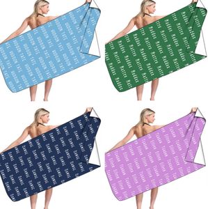 La dernière serviette de plage imprimée 160x80 cm, style de lettre, microfibre, résistant au soleil et séchage rapide, peut être changé, supporter le logo personnalisé