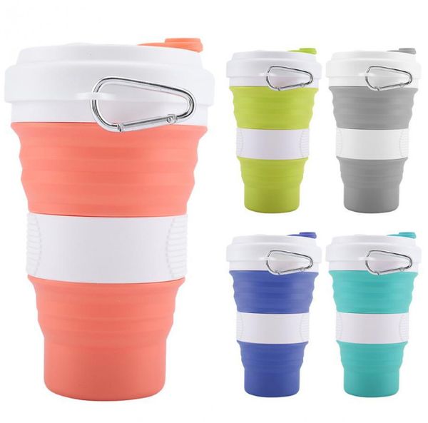 La dernière tasse à café pliante en silicone de sécurité alimentaire créative de 19OZ Drinkware, très légère, de nombreux styles à choisir