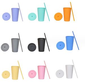 La dernière tasse à café en paille en plastique double couche de 16 OZ, de nombreux styles au choix, prend en charge la personnalisation de n'importe quel logo