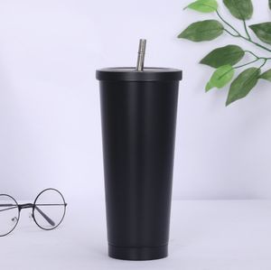 La dernière tasse en paille en acier inoxydable de 25,4 OZ, tasses isolées sous vide à double couche, une variété de styles au choix, prise en charge des logos personnalisés