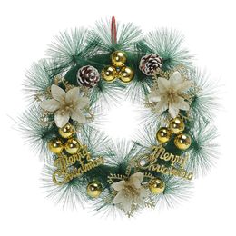De nieuwste 30 cm maat kerstdecoratie krans pvc simulatie kerstkrans deur lintel ornamenten krans gratis verzending