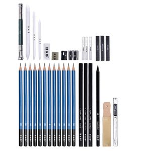 Le dernier ensemble de crayons de peinture de dessin de 35 pièces Kit de croquis peinture d'art crayon spécial de nombreux styles au choix support logo personnalisé