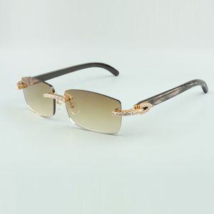 Buffs sunglasses framens 3524012 with endless diamond and black textured buffalo horn sticks