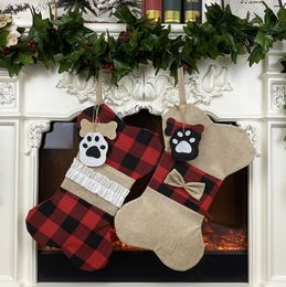 De nieuwste grootte van 42 cm, de hondenfavoriete kerstbeensokken, niet-geweven materiaal, kerstdecoratie sokken, gratis verzending