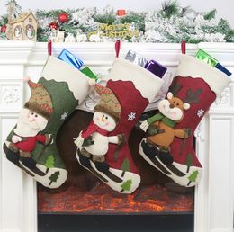 De nieuwste 45 cm, kerstsokken, kerstdecoraties Santa Claus Socks hangende ornamenten Candy Bag, gratis verzending