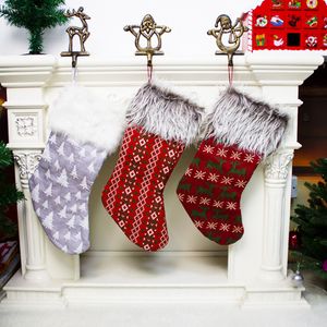 La dernière taille de 45 cm, chaussettes de Noël, chaussettes de bonbons cadeau de décoration de Noël, style de wapiti, chaussettes de Noël, livraison gratuite