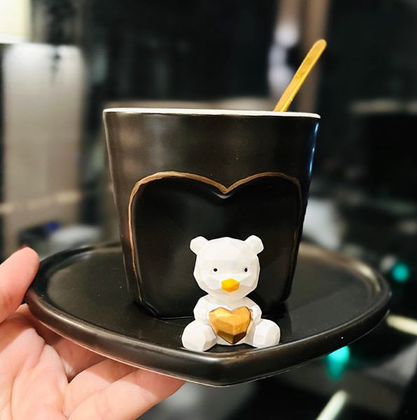 Le dernier design de tasse à café mignon petit ours de 9 oz, de nombreux choix de styles, prend en charge la personnalisation de n'importe quel logo