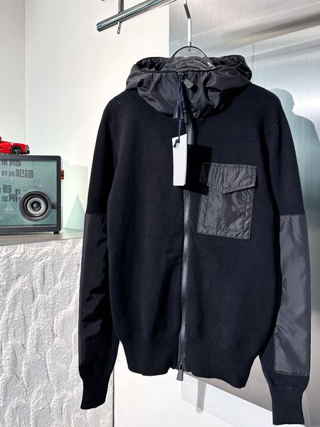 La dernière veste de designer automne hiver de haute qualité mélange de laine couture design mode veste à glissière noire vestes de luxe pour hommes de marque supérieure