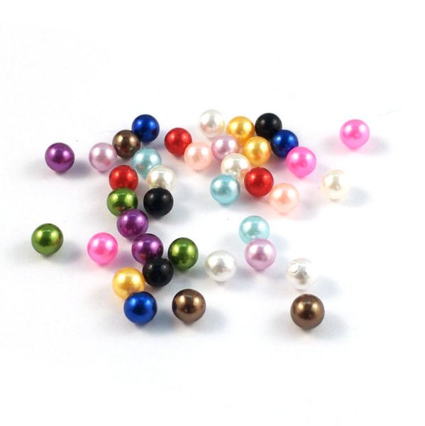 Les dernières perles 3 4 6 8 10 12 mm ABS imitation perle non poreuse perle ronde coque de téléphone portable bricolage accessoires pour cheveux de nombreux styles à choisir support logo personnalisé