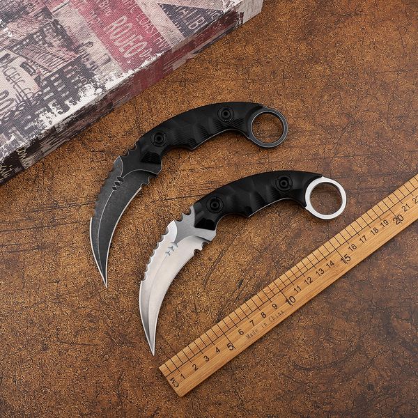 Le dernier couteau pliant à griffes D2 lame en acier G10 manche couteau tactique équipement de plein air couteau de camping outil boîte de vente au détail