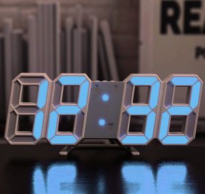 Los últimos relojes de escritorio, reloj 3D LED electrónico montado en la pared del salón reloj digital, compatible con logotipo personalizado