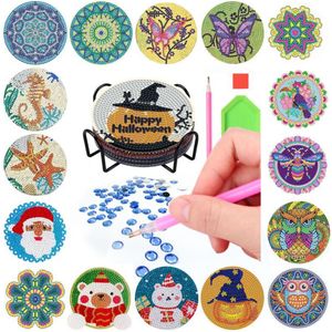 De nieuwste Diamond Painting Cup Mat Round Acryl Cork Bottom Meal Mat Mat Dura Diamond Sticker Diy Vele stijlen om te kiezen voor ondersteuning Aangepast logo