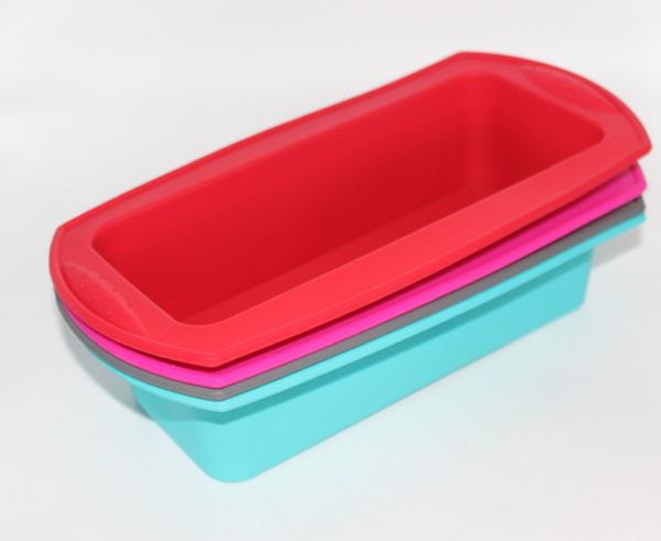 Le dernier bricolage moule à gâteau en silicone de qualité alimentaire silicone Binaural rectangulaire moule à gâteau en silicone moule à gâteau grillé