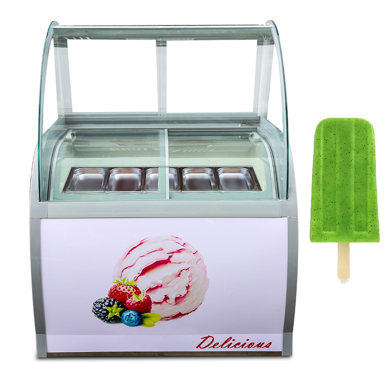 El último gabinete de exhibición de helados para escaparate de paletas comerciales 12 barriles/14 cajas 220V