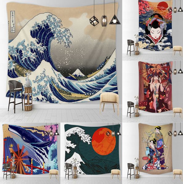 El último tapiz de manta de 150X200CM, estilo japonés, una variedad de tamaños, diez estilos para elegir, cinta de dibujos animados para colgar en la pared