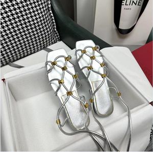 Nieuwste luxe designer VT Brandschoenen Hoogwaardige Romeinse sandalen Damesschoenen Reparatieschoenen Geïmporteerd Echt lederen schoenen Factory schoenen Damesschoenen