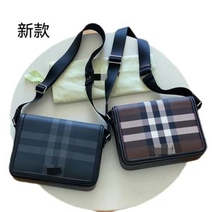 de nieuwste heren enkele schouder crossbody klassieke plaid met koeienhuid casual zakelijke tas 25,5 * 6,5 * 21,5