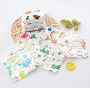 Le dernier modèle de serviette pour bébé de taille de 25x50cm, serviettes pour le visage de dessin animé de coton de coton à six couches, confortable et doux