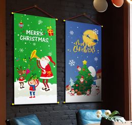 De nieuwste modellen zijn veel stijlen, 80x40 cm maat, kersthangende doek, kerstboomhangende banner, feest, hotel muur doek decoratie