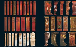 El último nuevo F-063 europeo exquisitamente decorado columna romana tallada en madera accesorios de artesanía en madera soporte de estigma personalizado cualquier estilo y si