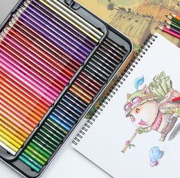 De nieuwste PaintBrush Color Painting Lead Set Oil Pen 72 Color Pencil Iron Box Veel stijlen om te kiezen uit ondersteuning Custom Logo